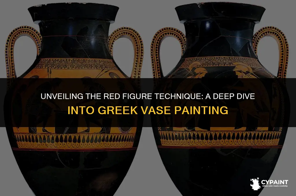 what distinguishes the red figure technique of greek vase painting