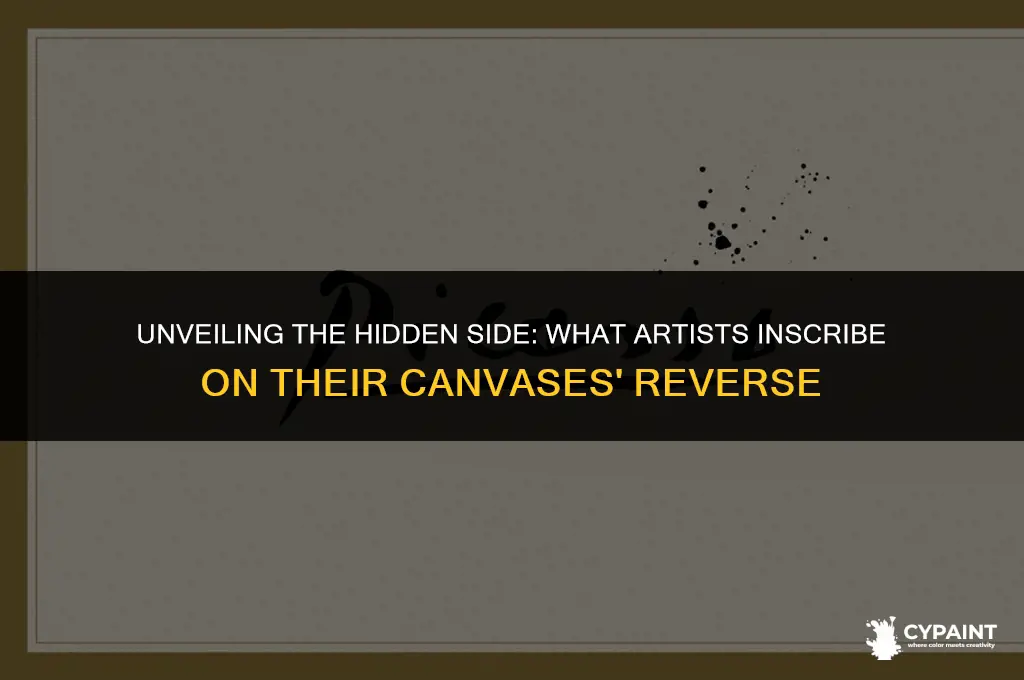 what do artists put on the back of their paintings