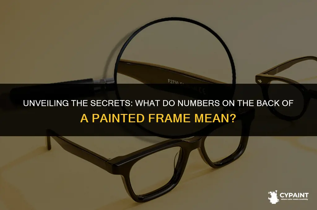 what do numbers on the back of a painted frame