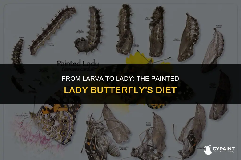 what do painted lady butterflies eat whne they become catipillers