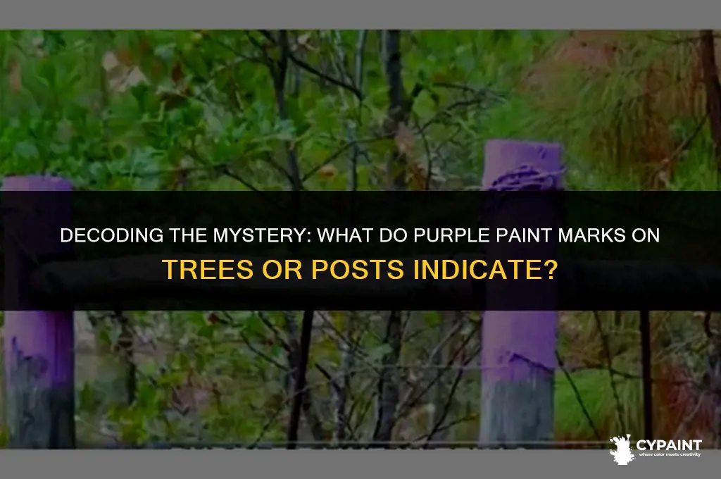 what do purple paint marks on trees or posts indicate