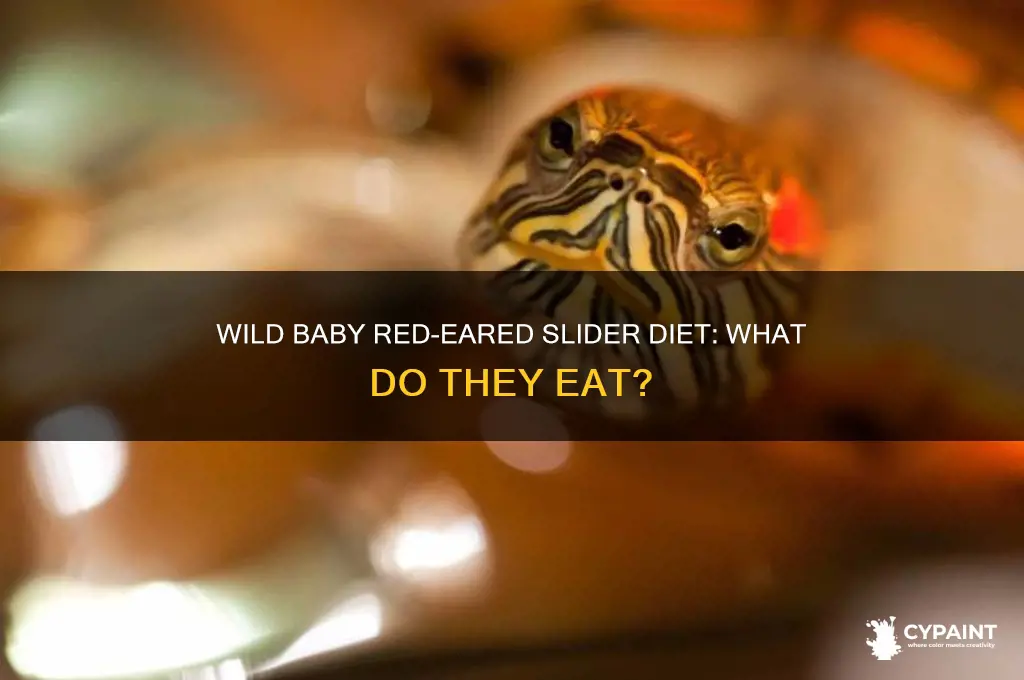 what do wild baby red painted turtles eat