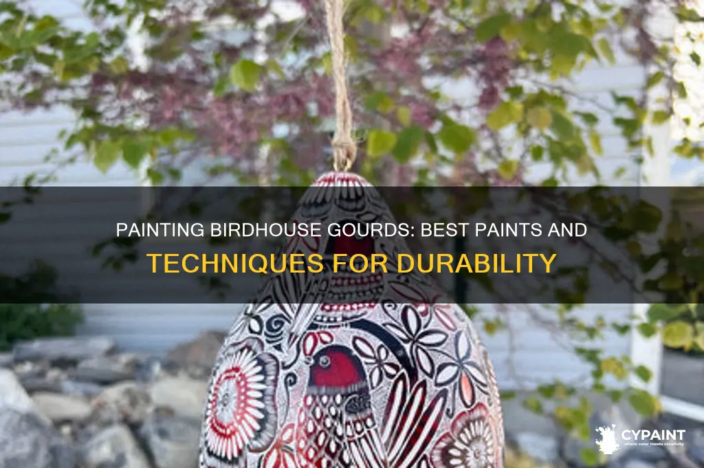 what do you paint a birdhouse gourd with