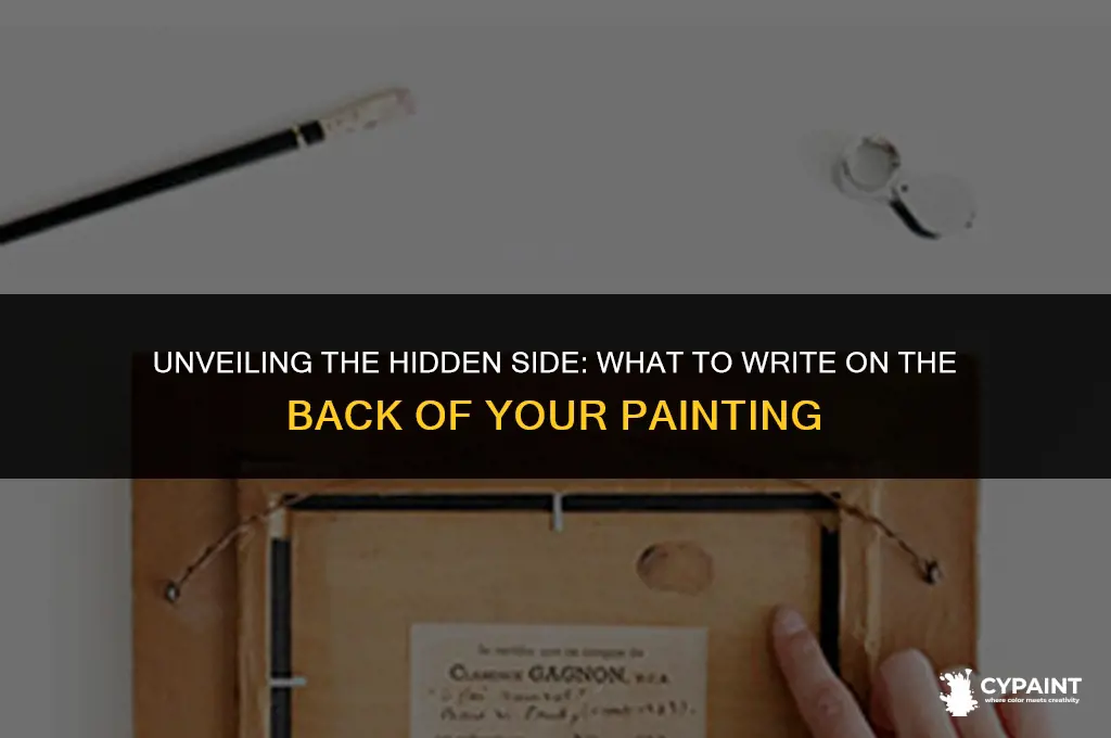 what do you write on the back of your painting