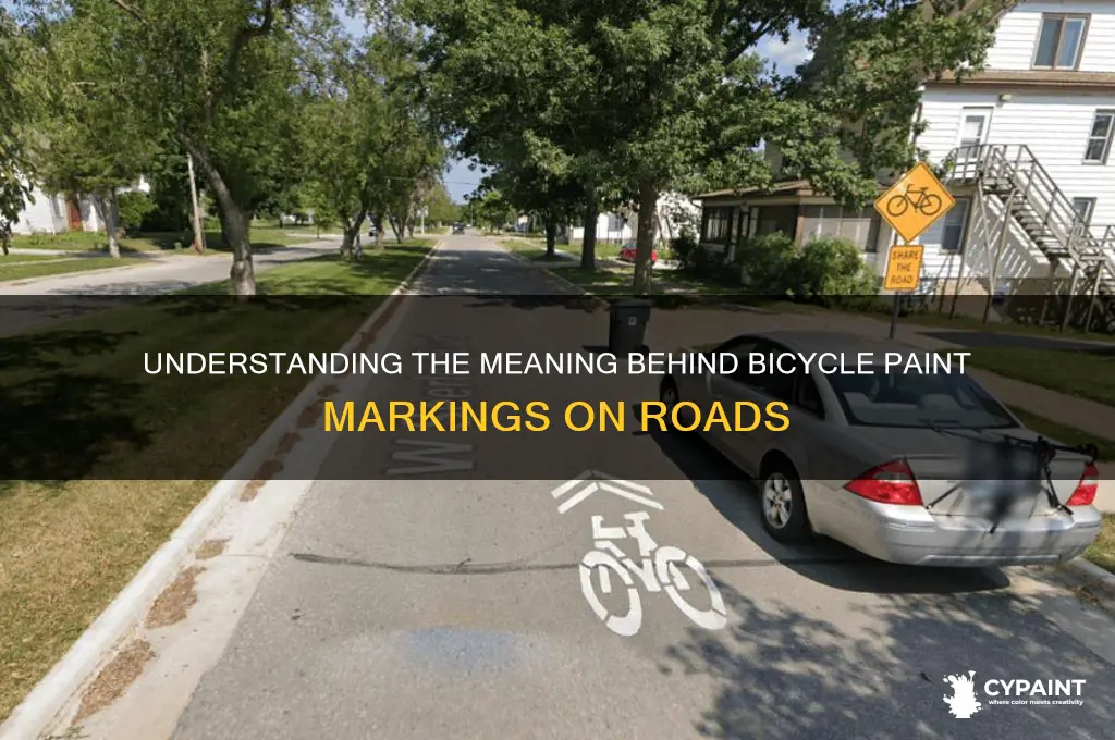 what does a bicycle paint on road mean
