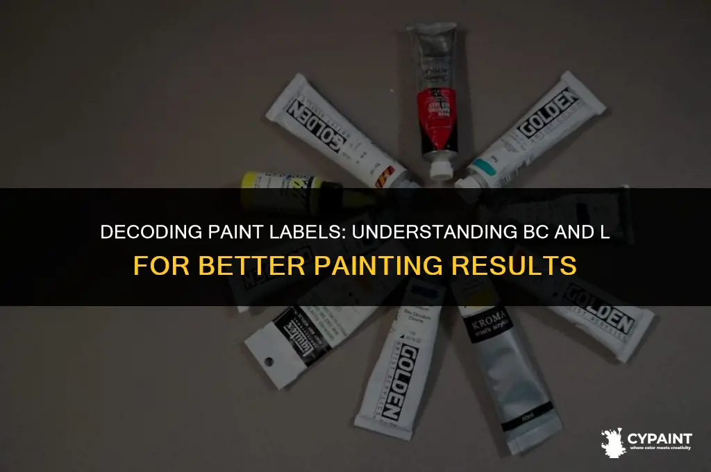 what does b c and l mean on paint containers