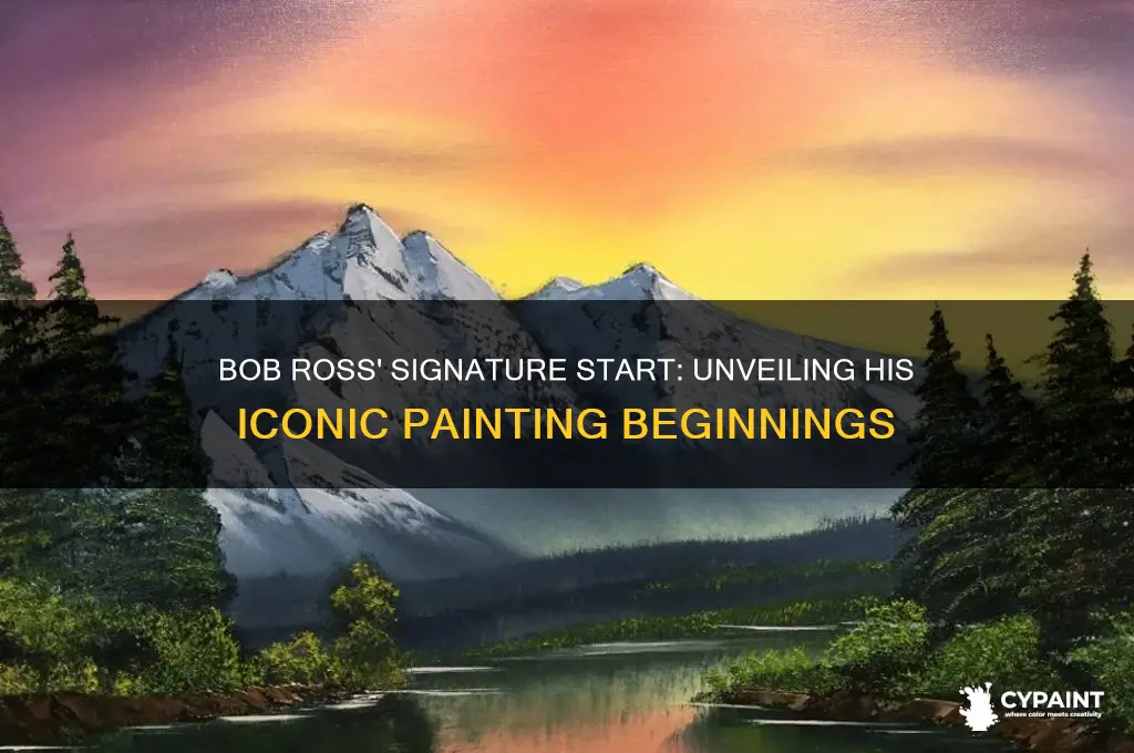 what does bob ross start every painting with