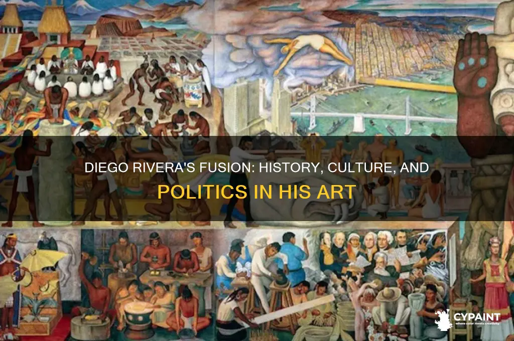 what does diego rivera combine in his paintings