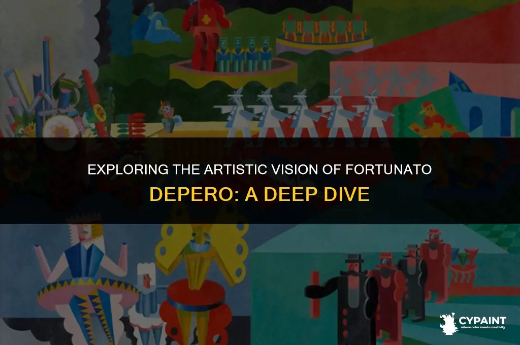what does fortunato depero try to say with his paintings