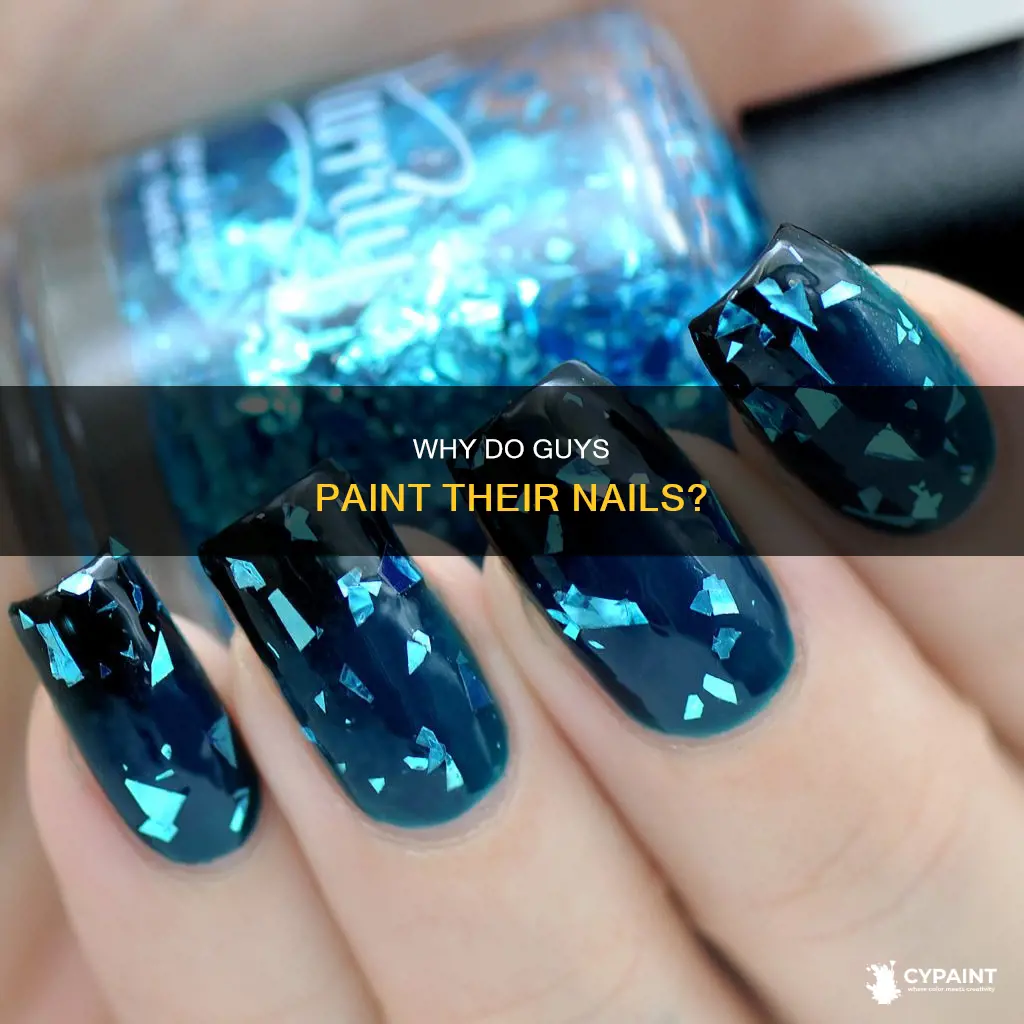 what does guy fingernail paint one blue other glitter