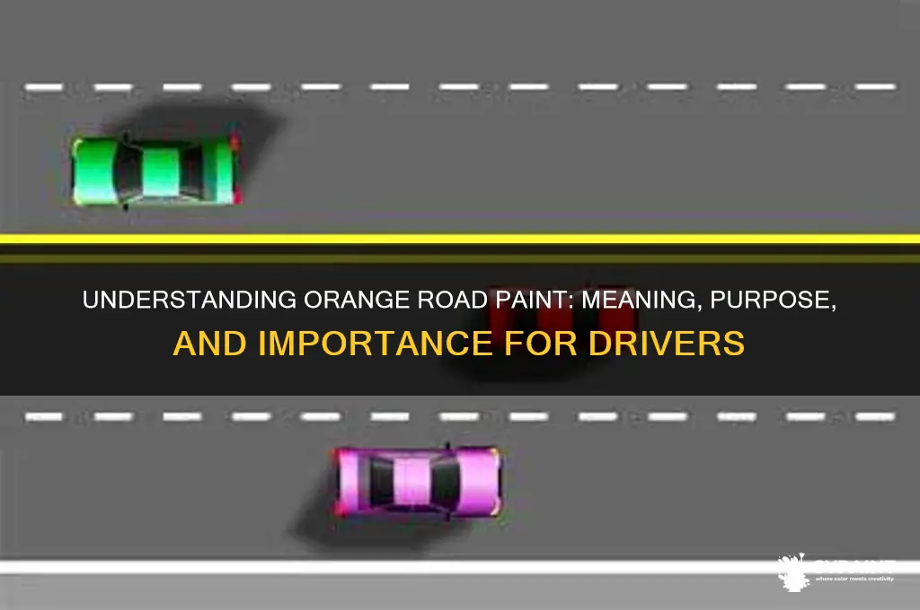 what does orange paint pn the road mean