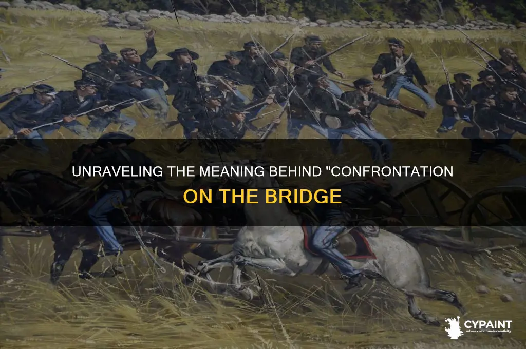 what does the painting confrontation on the bridge mean