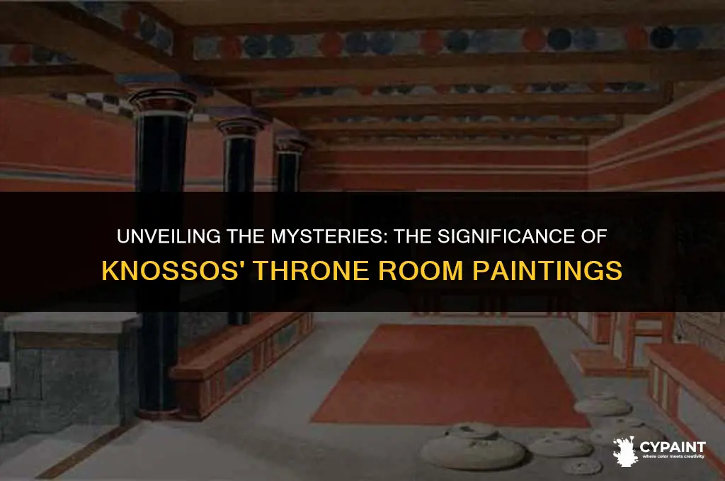 what does the paintings in the throne room mean knossos