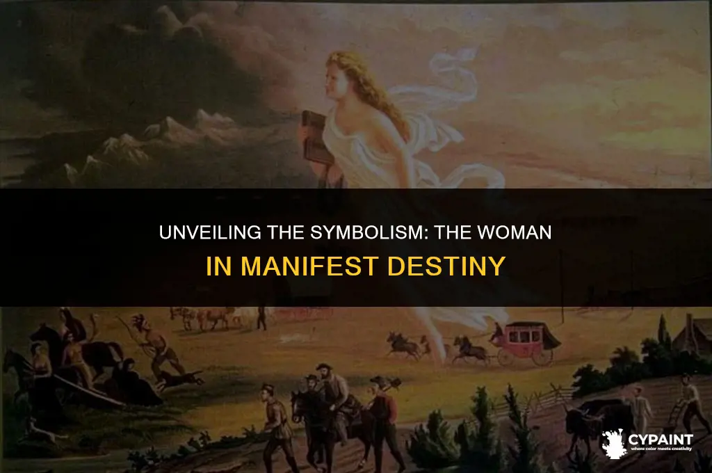 what does the woman in the manifest destiny painting represent
