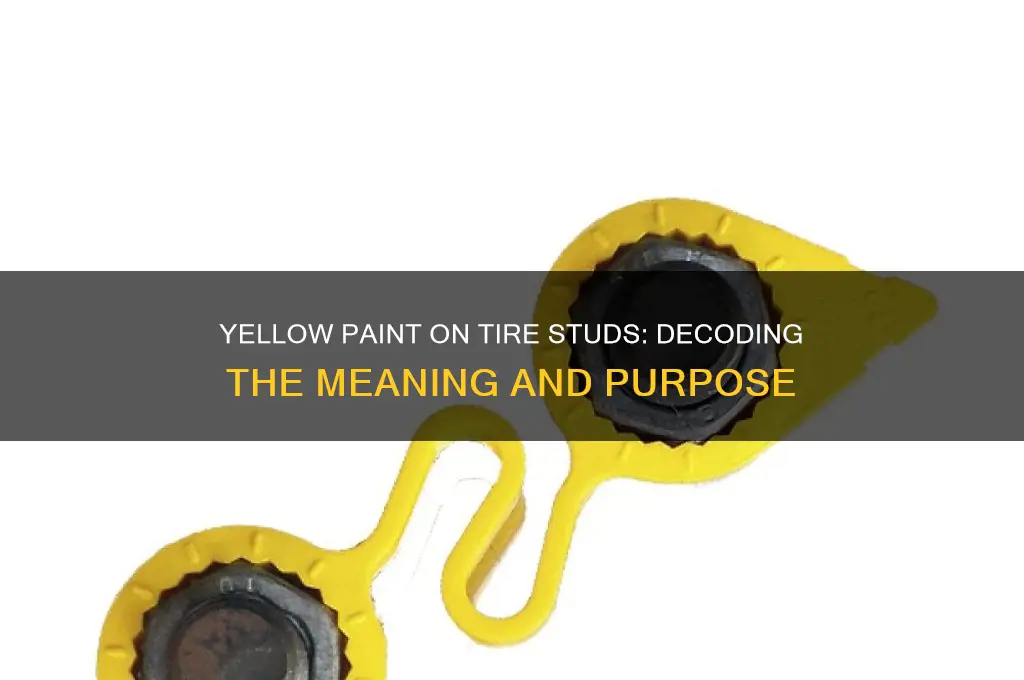 what does yellow paint on tire stud mean