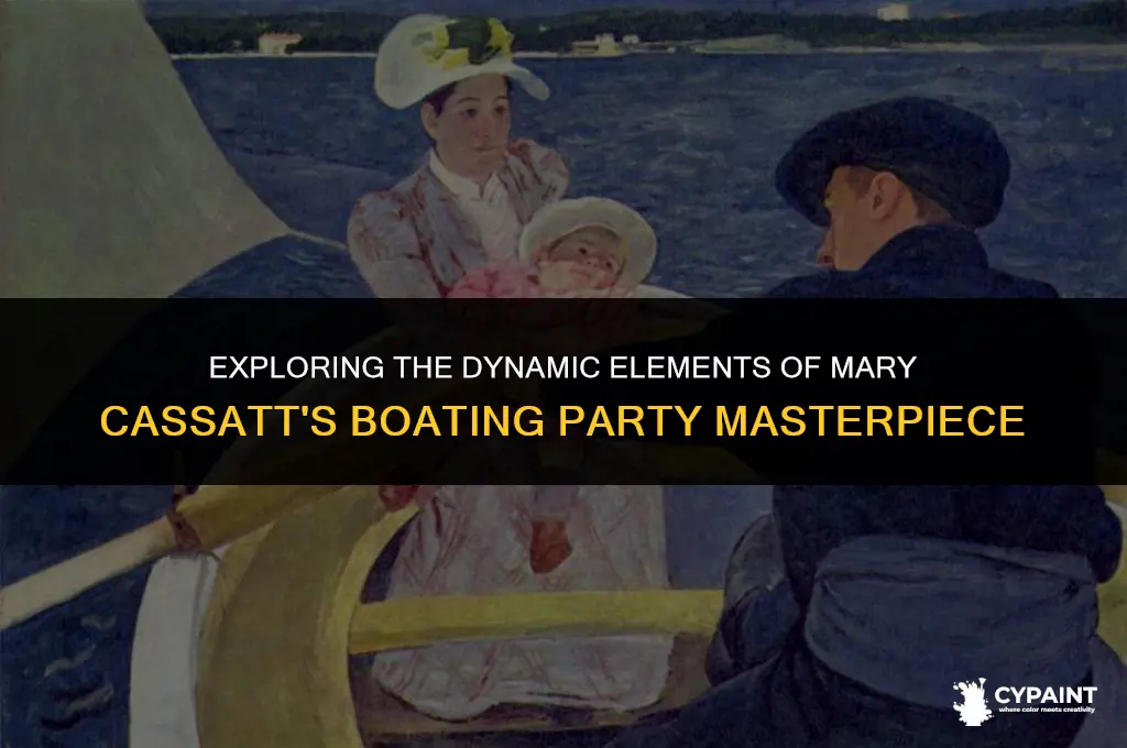 what elements give the mary consetts boating party painting variety