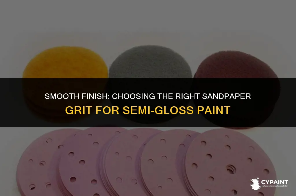 what grit of sandpaper between coats of semi-gloss paint