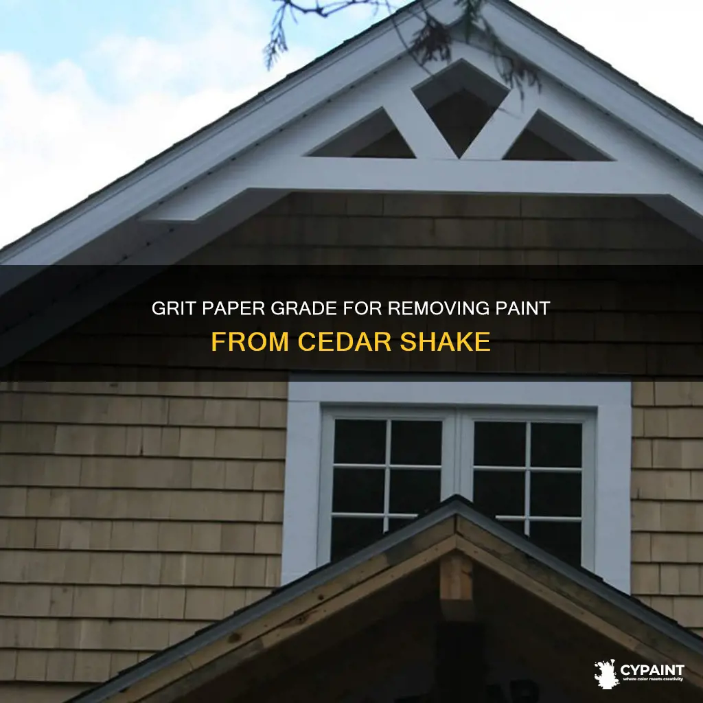 what grit paper to take paint off cedar shake