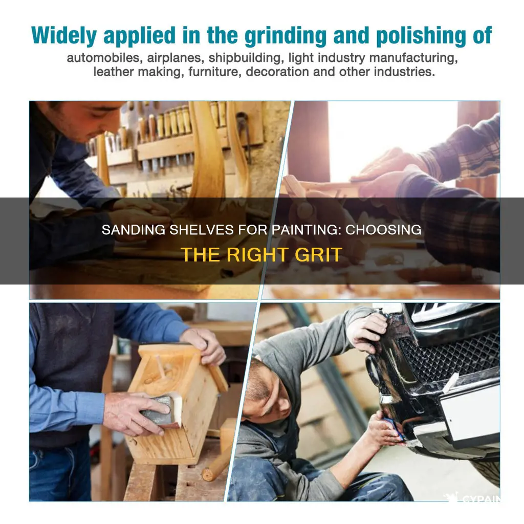 what grit sand paper to prep shelves for paint