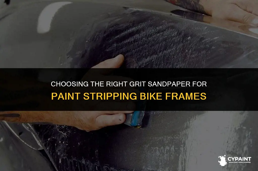 what grit sand paper to strip paint from bike frame