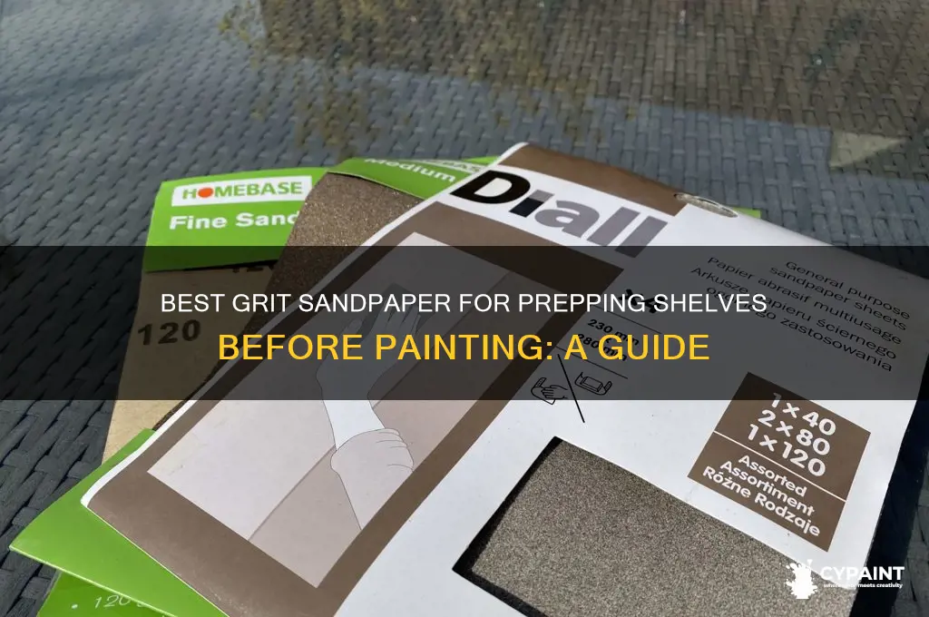 what grit sandpaper to prep shelves for paint