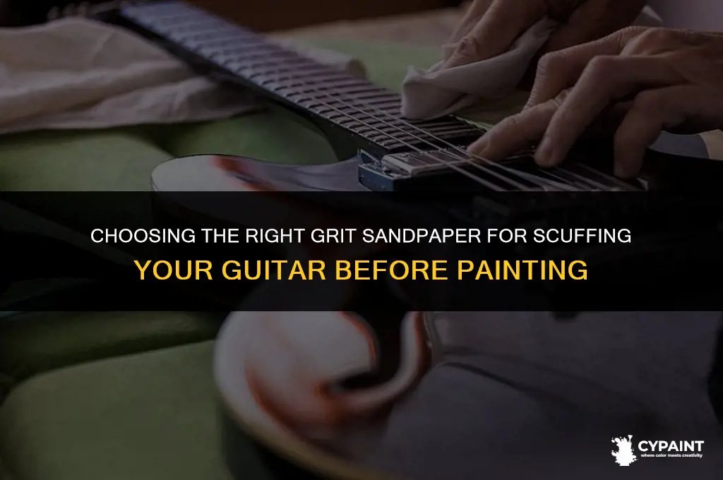 what grit sandpaper to to scuff my guitar to paint