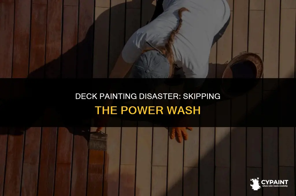 what happened if you paint a deck witout power wash