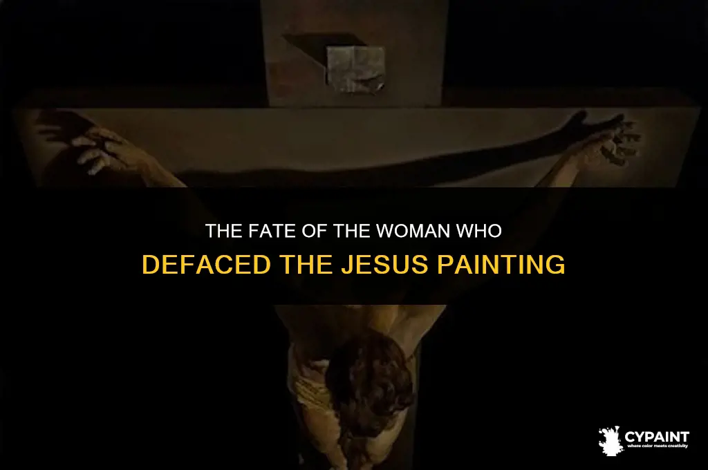 what happened to the woman who ruined that jesus painting