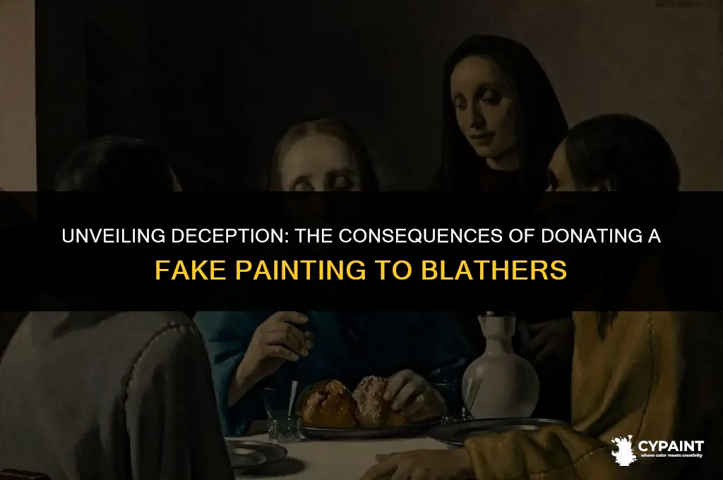 what happens if you donate a fake painting to blathers