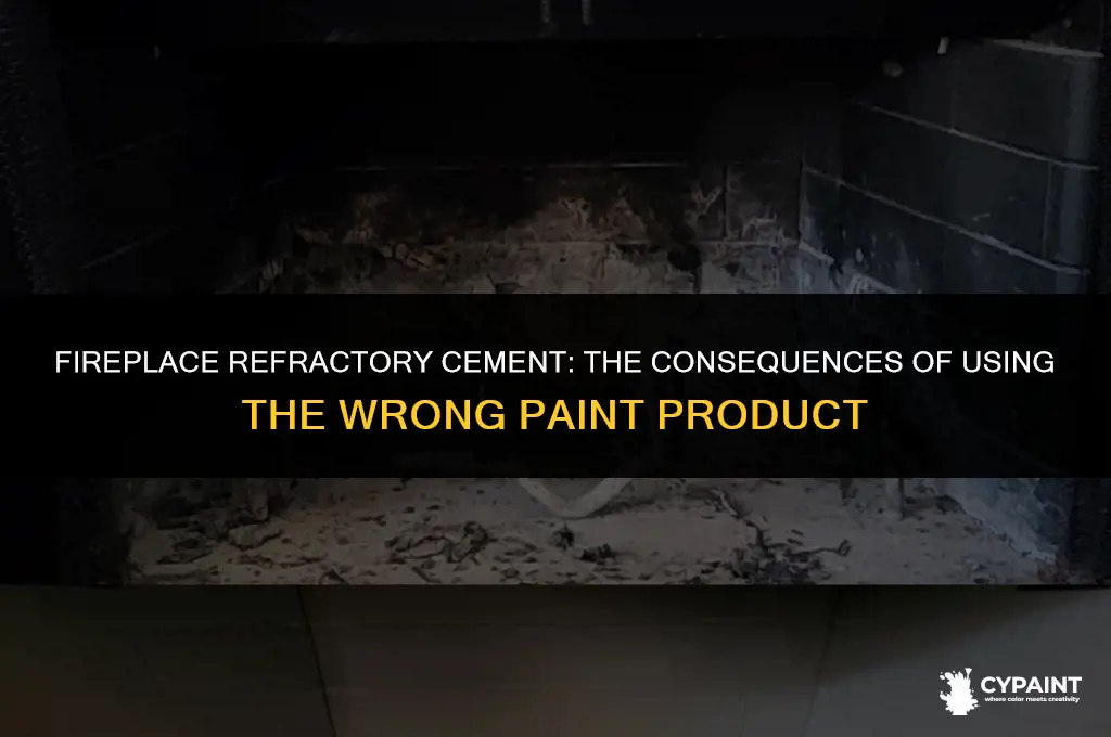 what happens to fireplace refractory cement painted with wrong product