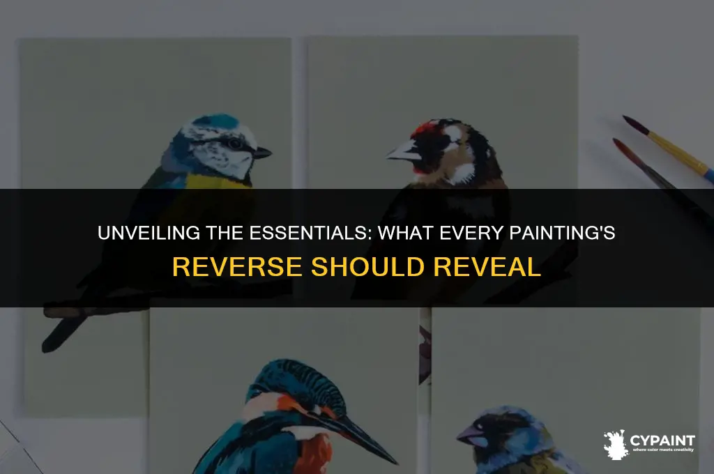 what info should be on the back of a painting