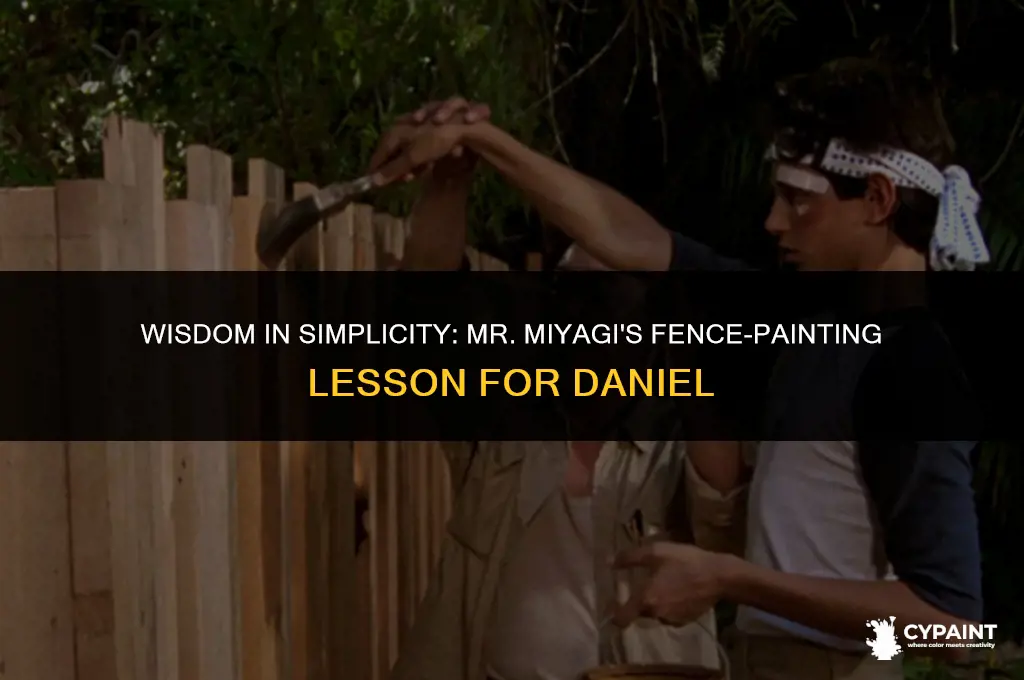 what instructions does mr miagi give daniel paint the fence