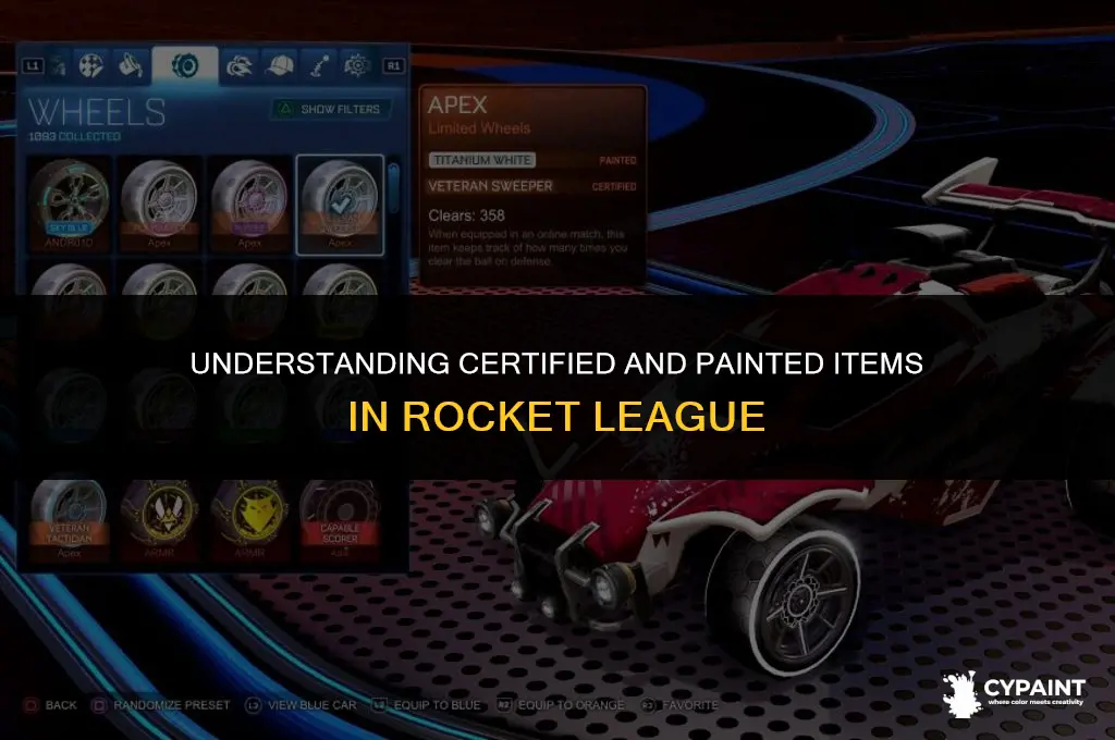 what is a certified or painted item in rocket league