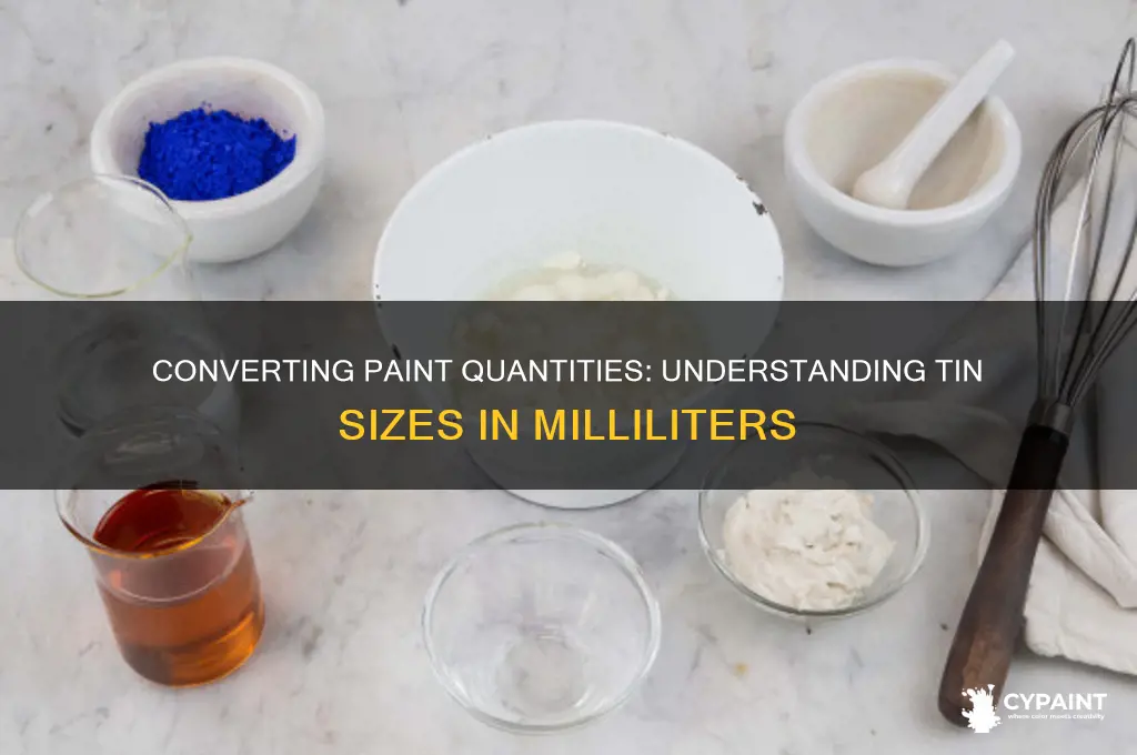 what is a tin to ml of paint