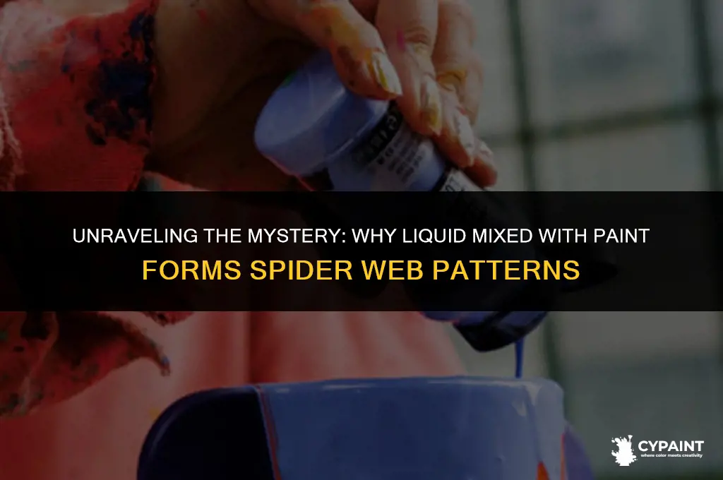 what is causing liquin mixed with paint to spider web