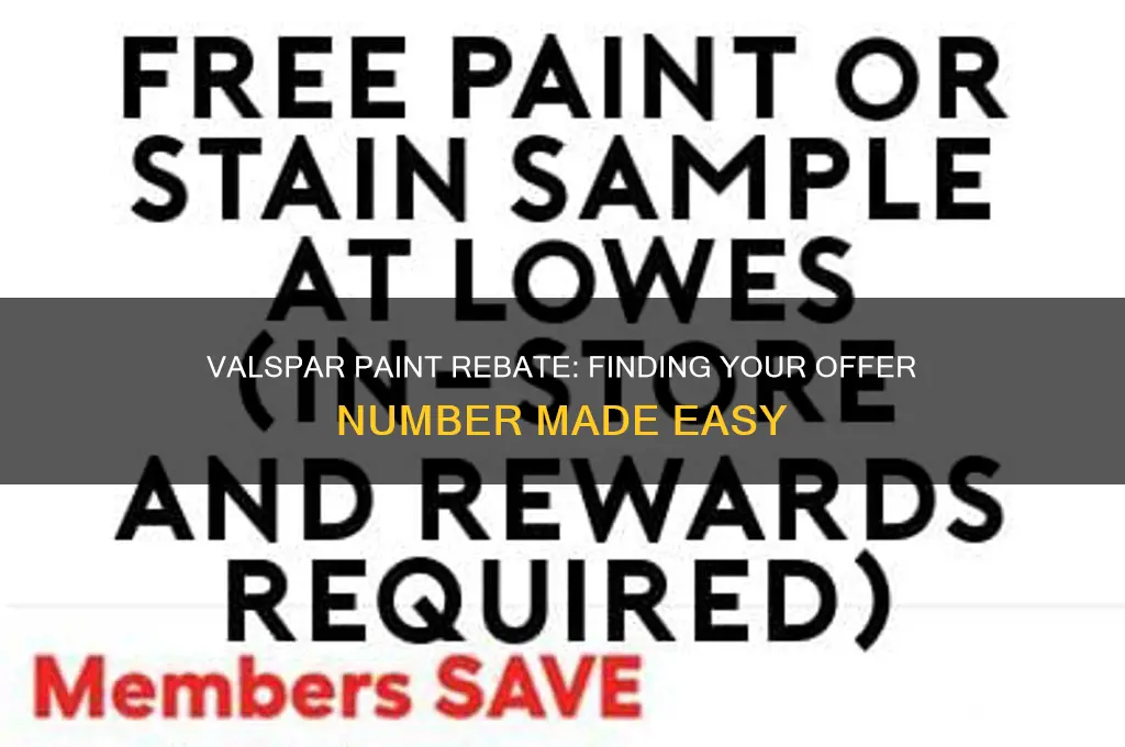 what is offer number for valspar paint rebate