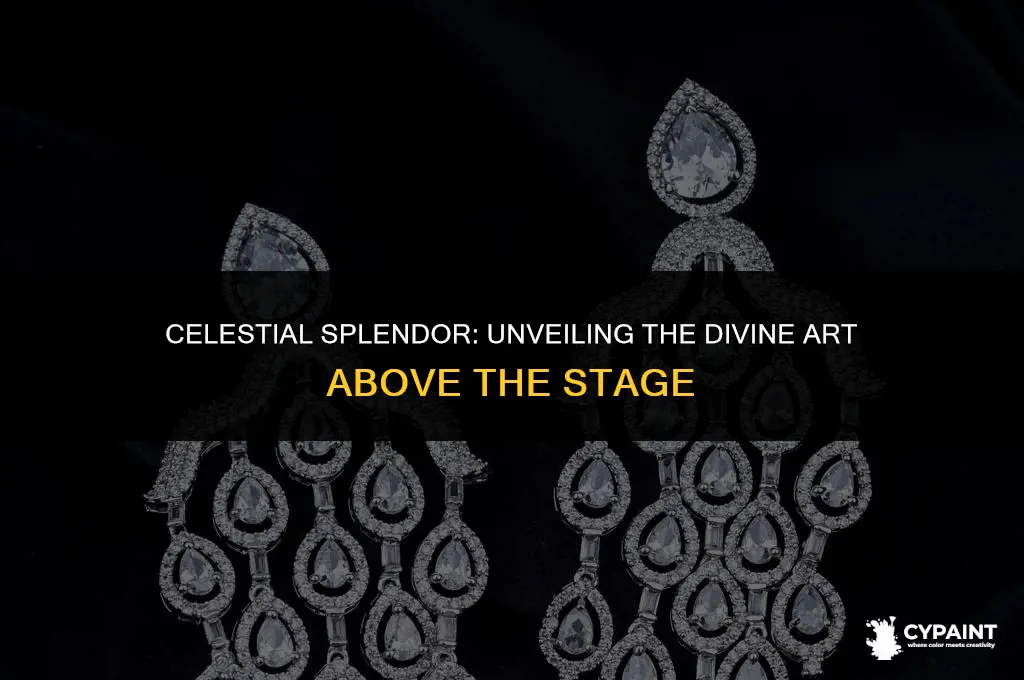 what is painted on the heavens above the stage proper