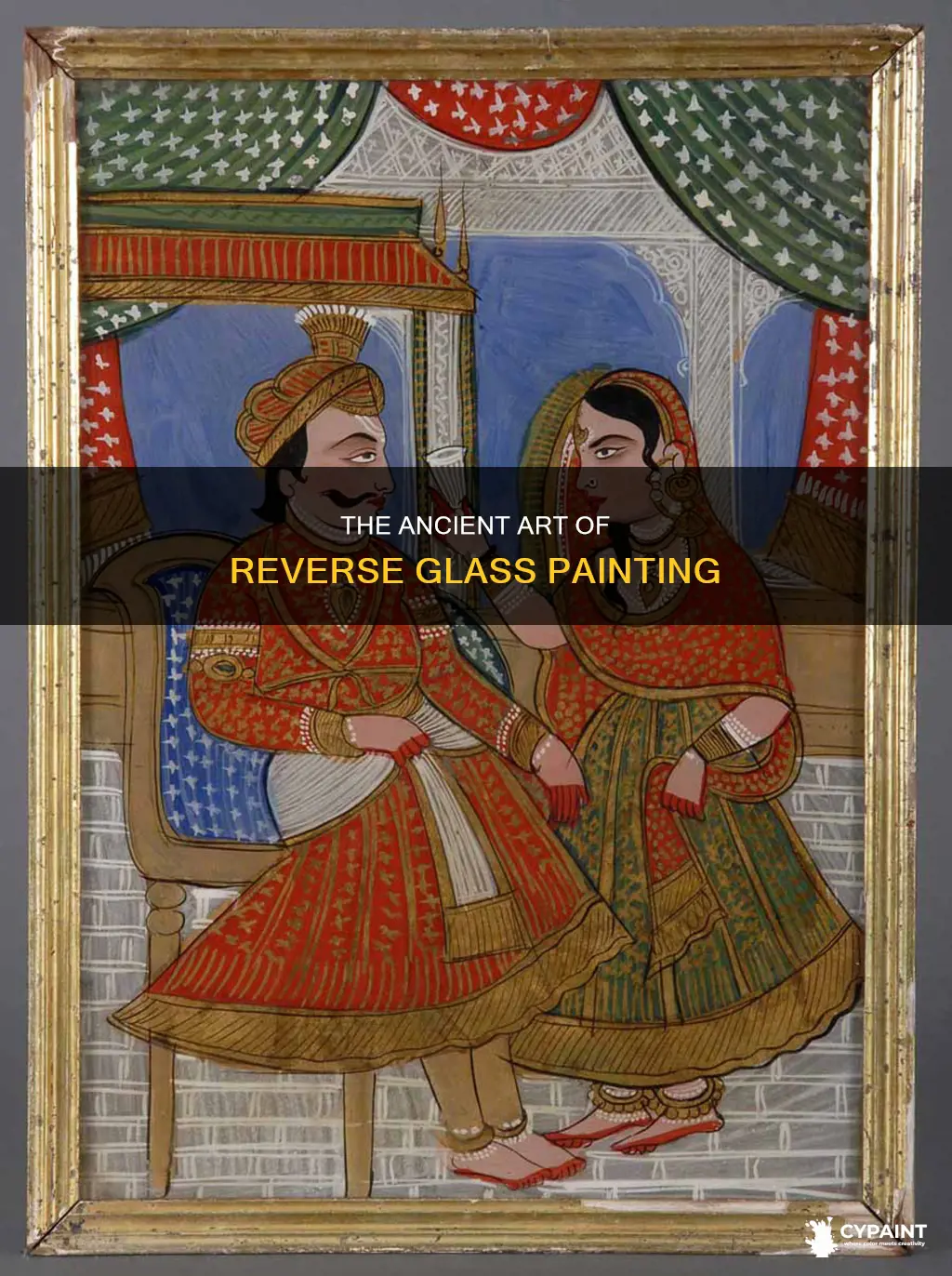 what is painting on the back of glass called