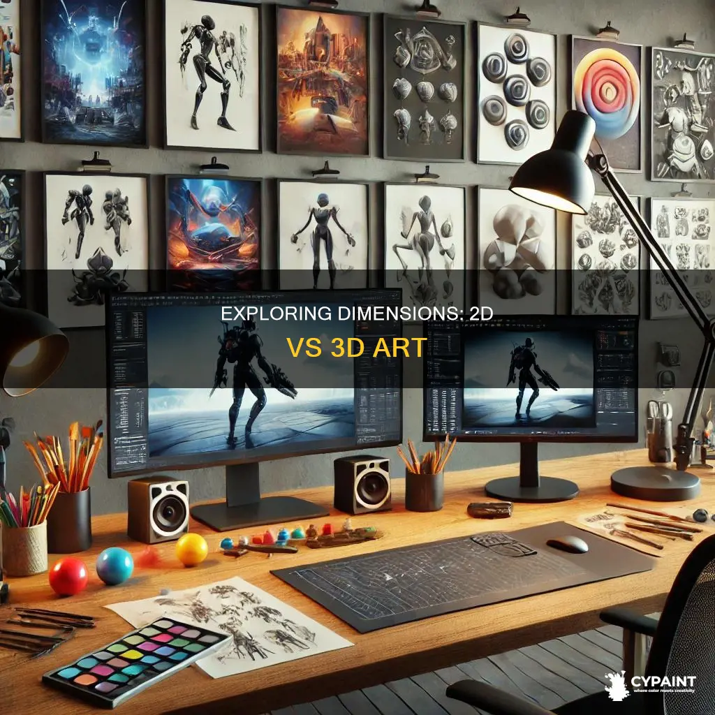 what is the difference between 2d and 3d paintings