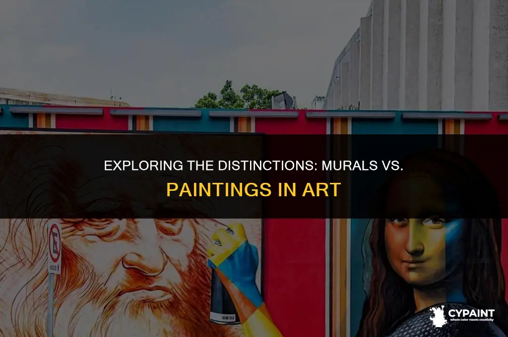 what is the difference between a mural and a painting