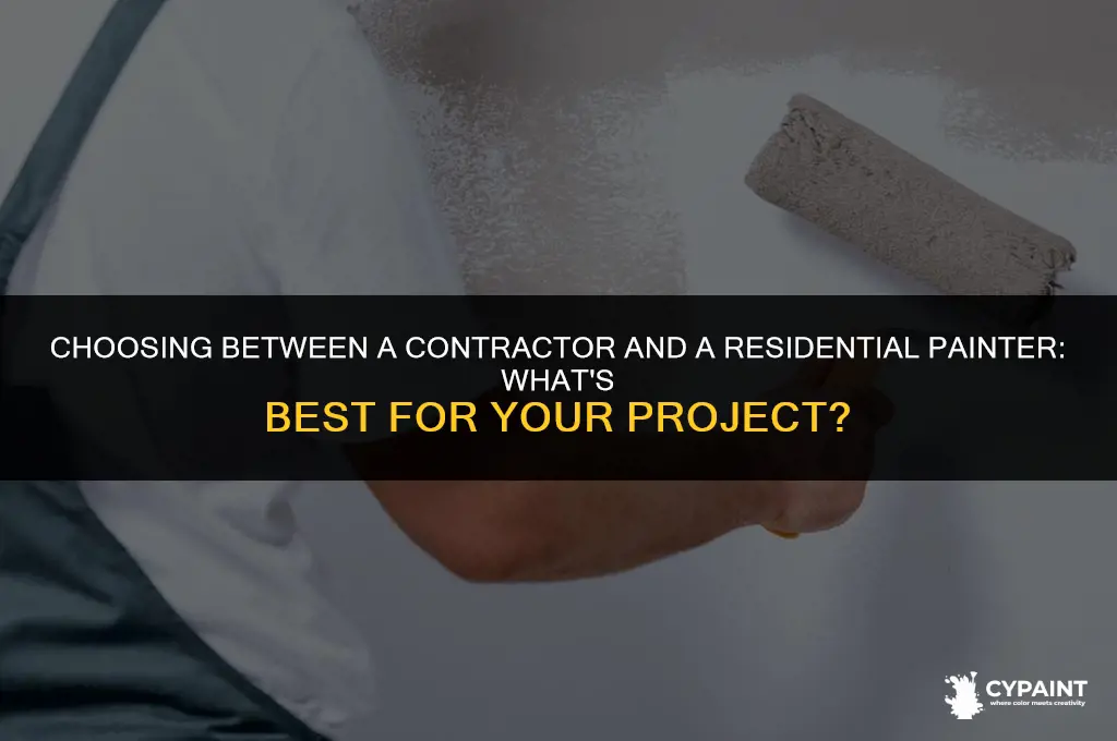 what is the difference between contractor or a residential re-painter