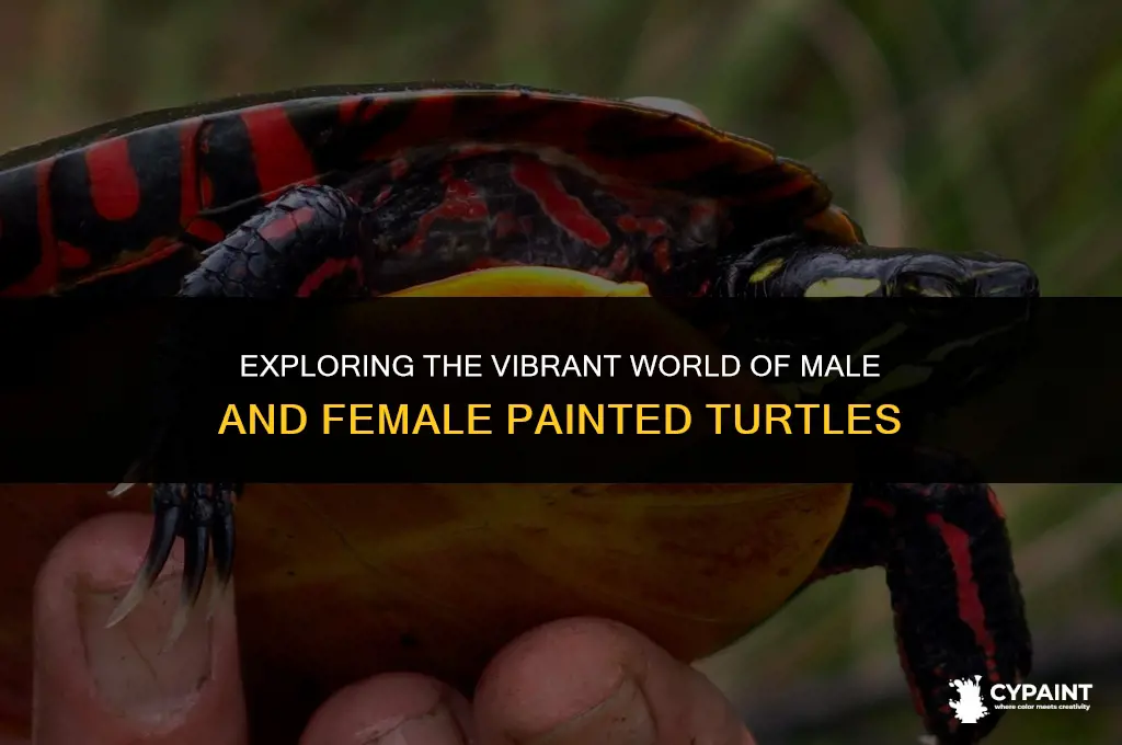 what is the difference between male and female painted turtles