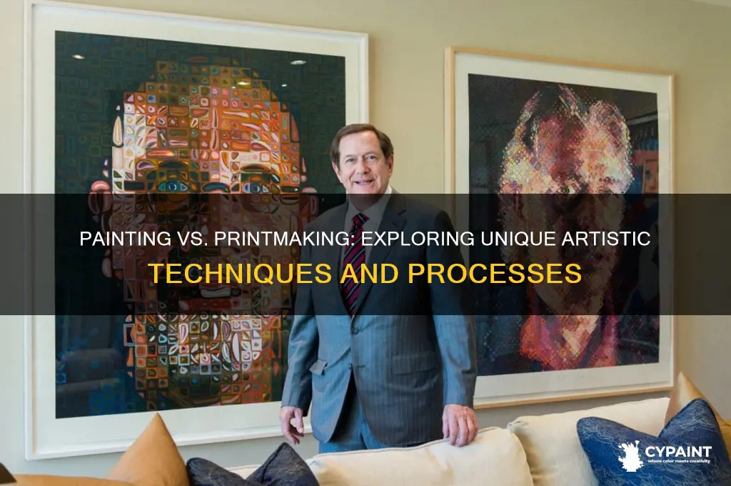 what is the difference between painting and printmaking