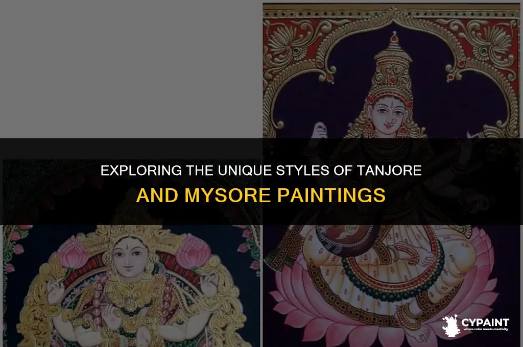 what is the difference between tanjore painting and mysore painting