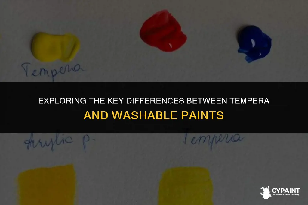 what is the difference between tempera paint and washable paint