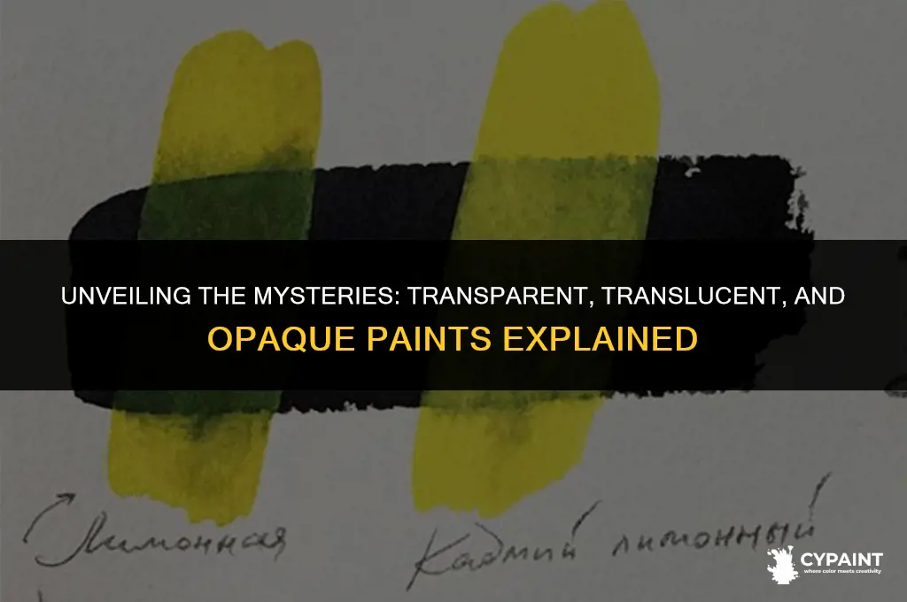 what is the difference between transparent translucent and opaque paint