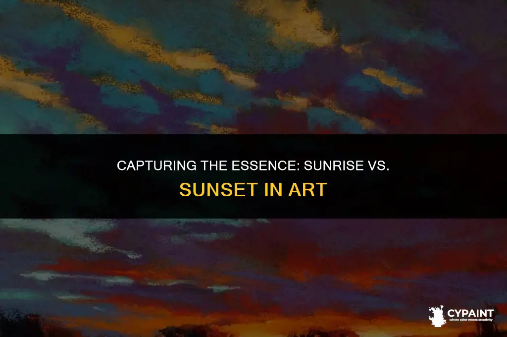 what is the difference in sunrise and sunset paintings scenes