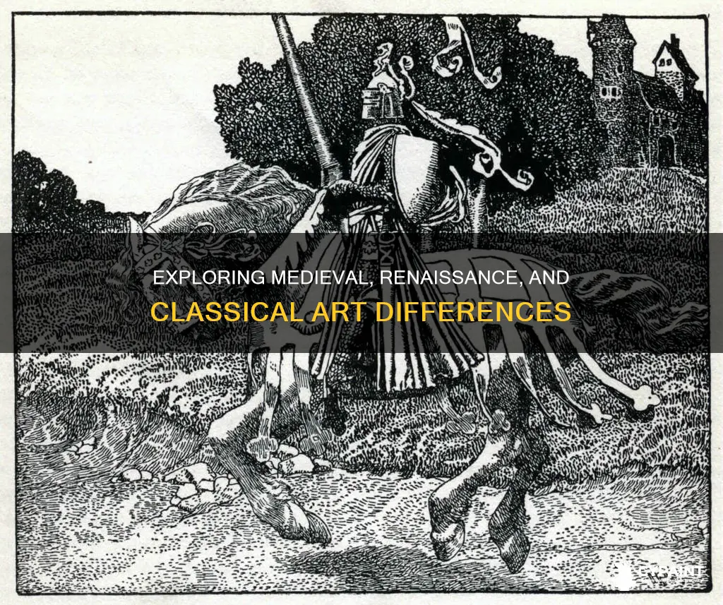 what is the differencebetween medieval renassaince and classical paintings