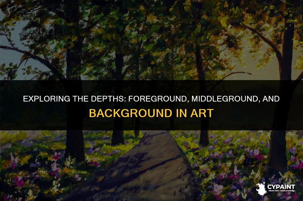 what is the foreground middleground and background of a painting