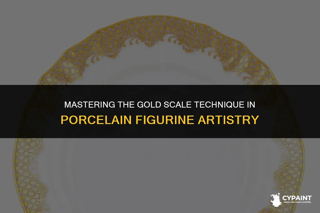 what is the gold scale painting technique ln porcelain figurines